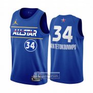 Camiseta All Star 2021 Milwaukee Bucks Giannis Antetokounmpo Azul
